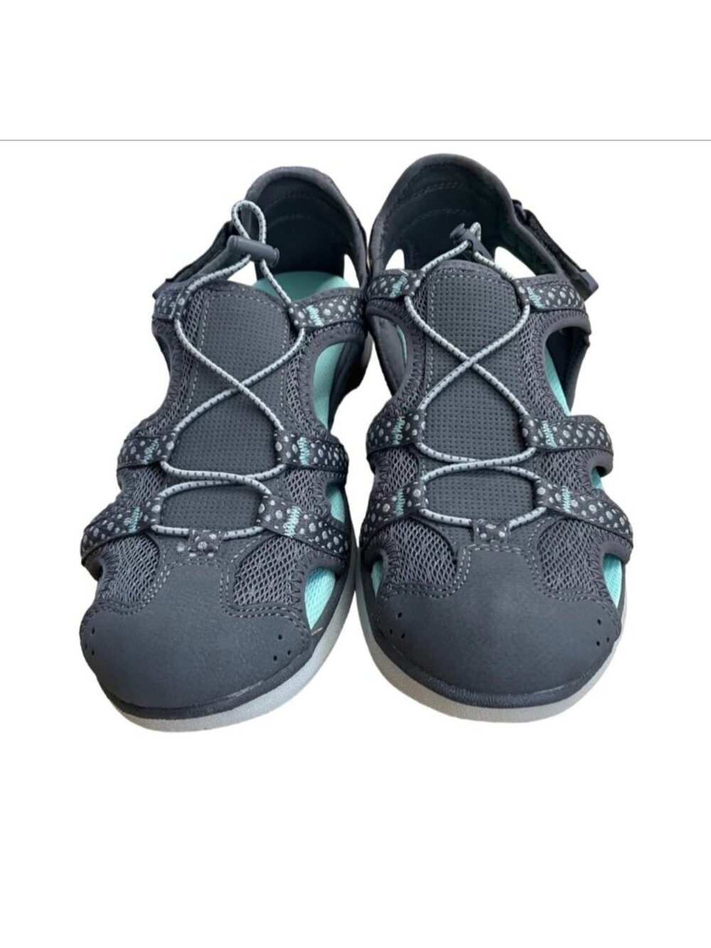 Dr. Scholl's Sandals Size 7.5 M Gray, Turquoise Comfortable